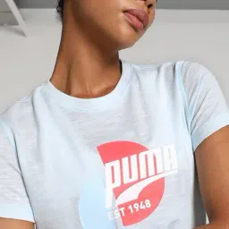 Puma Powder Blue Regular Fit Sports T-Shirt image 5