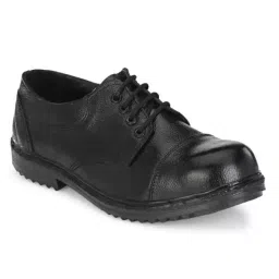 Armaduro Steel Toe Safety Shoes Low Ankle PVC Sole Black Full Grain Leather Size UK 10, AD1013-picture-27