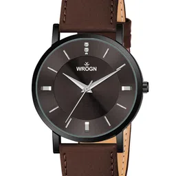 WROGN Men Printed Dial & Leather Straps Analogue Watch HOBWRG0434 image 2