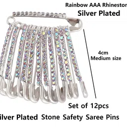 vama FASHIONS RhineStone Sarees Pleats Brooch Coat Dress Gown Shawl Bridal Safety Saree Pins for Women image 3