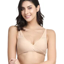Inner Sense Organic Antimicrobial Sleeping Feeding Bra Pack Of 3 - Cream Blue image 3