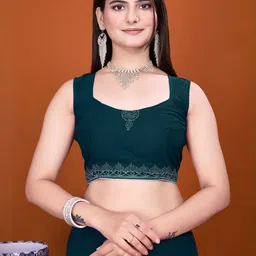 MEAVEN FEB Embellished Georgette Saree with Designer Border & Pallu Work image 2