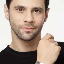 Anouk Men Silver-Plated Stainless Steel Cuff Bracelet image 5