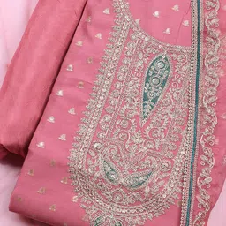 Meena Bazaar Embroidered Sequinned Unstitched Dress Material image 3