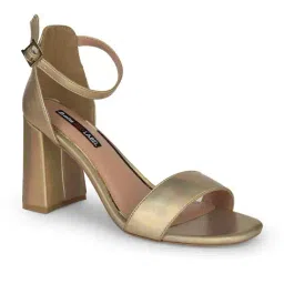 Bata Women's Gold Ankle Strap Sandals-image-26