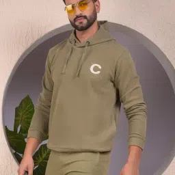 Crimsoune Club Olive Regular Fit Printed Hooded Sweatshirt-picture-15