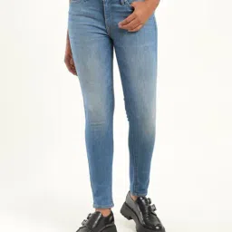 Levi's 711 Light Blue Mid Rise Skinny Fit Jeans-image-70