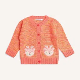 Wingsfield Girls Orange Self Full Sleeves Sweaters & Cardigans-image-18