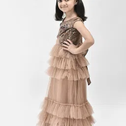 Eavan Kids Beige Embellished Gown image 4
