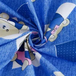 Klotthe Blue Cotton Printed 400 TC King Fitted Bedsheet with 2 Pillow Covers image 4