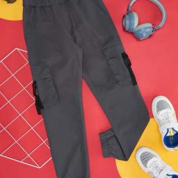 YU by Pantaloons Kids Charcoal Black Regular Fit Joggers-picture-11