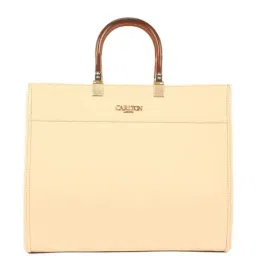 Carlton London Cream Solid Large Tote Handbag-image-39