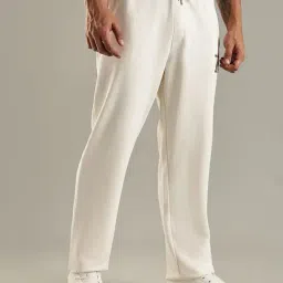 Tommy Hilfiger White Cotton Regular Fit Logo Printed Trackpants image 4