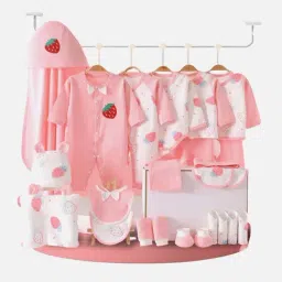 Little Surprise Box Kids Pink & White Cotton Printed Full Sleeves Gift Set-image-21