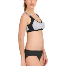 AROUSY Black & Red Cotton Bra Panty Set - Pack Of 3 image 4