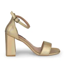 Bata Women's Gold Ankle Strap Sandals image 2