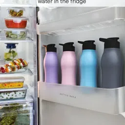 Borosil Grey 950 ml Hydra Stainless Steel Water Bottle - Set of 4 image 5