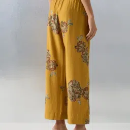 Utsa by Westside Mustard Floral Printed Pants image 2