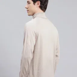 Monte Carlo Beige Pure Wool Regular Fit Solid Pullover image 2