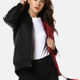 Campus Sutra Black & Red Jacket-picture-1