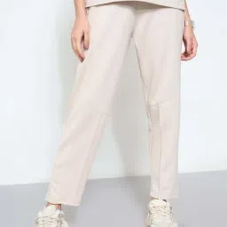 Ajile By Pantaloons Beige Straight Fit Joggers image 4