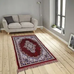 Klotthe Red Wool Extra Large-Sized Floor Carpet-image-1