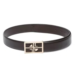 Louis Stitch Brown Textured Leather Formal Belt for Men image 4