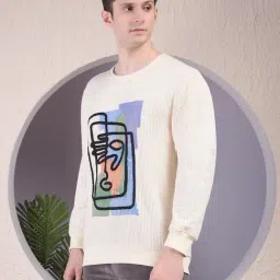 Crimsoune Club Beige Regular Fit Embroidered Sweatshirt image 3