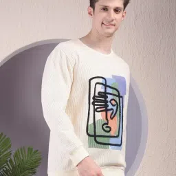 Crimsoune Club Beige Regular Fit Embroidered Sweatshirt image 4