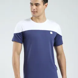 Rock.It Blue Regular Fit Colour Block T-Shirt-picture-43