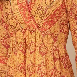 aarke Ritu Kumar Yellow Printed Midi Dress image 4