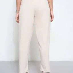 Ajile By Pantaloons Beige Straight Fit Joggers image 2