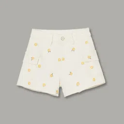 Fame Forever by Lifestyle Girls Off White Embroidery Shorts-picture-29