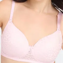 Rosaline by Zivame Pink Solid Bra image 4