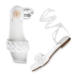 The White Pole Women's White Gladiator Sandals image 4