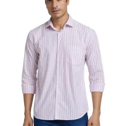 Park Avenue Medium Violet Slim Fit Striped Shirt-image-78