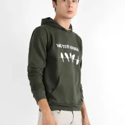 Campus Sutra Green Cotton Regular Fit Printed Hooded Sweatshirt-picture-41