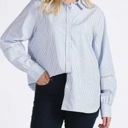 Tommy Hilfiger Breezy Blue Stripes Regular Fit Shirts image 4