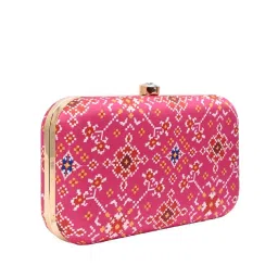Rocia Pink Printed Small Box Clutch image 4