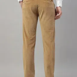 Hancock Khaki Cotton Slim Fit Solid Mid Rise Trousers image 2