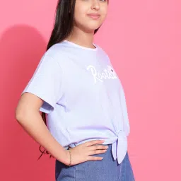 Lil Tomatoes Kids Blue Printed Crop Top image 4