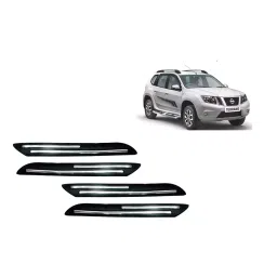 Auto Pearl Plastic & Silver Plated Car Bumper Guard for Nissan Terrano Black/Silver (Pack of 4 Pcs)-picture-33