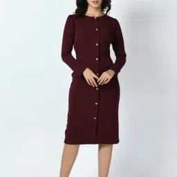 Exude Women Wine Regular Fit Formal Dress-picture-29