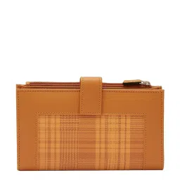 Caprese Avery Tan Faux Leather Checks Bi-Fold Wallet image 4