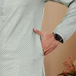 Rawayi Men Striped Thread Work Kurta image 5