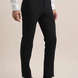 Turtle Charcoal Ultra Slim Fit Chequered Trousers image 4