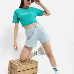 MADAME Aqua Cotton Embellished T-Shirt image 4