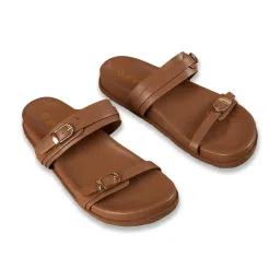 Ginger by Lifestyle Women Tan Slides image 4