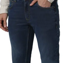 celio celio* Indigo Blue Lightly Washed Slim Fit Jeans image 4