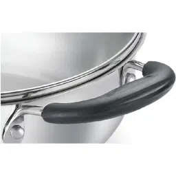 judge by prestige JUDGE Silver & Transparent Stainless Steel 24 cm Gas Compatible Kadai With Glass Lid (3 L) image 3